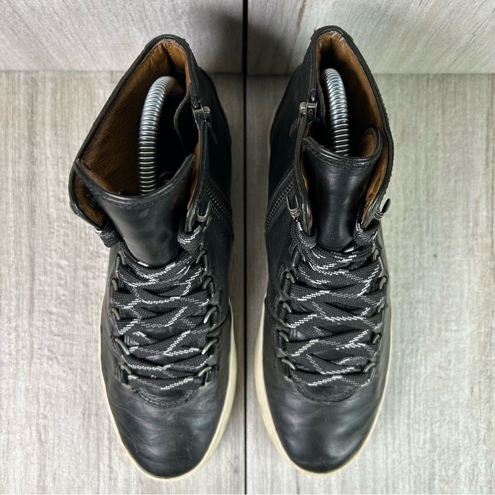 Frye Lena Black Leather‎ High Top Sneaker Lace Up Casual Shoe Women’s Size 7.5 M - Picture 6 of 10